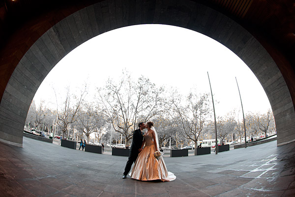Wedding Photography Melbourne at national Gallery showing Archway